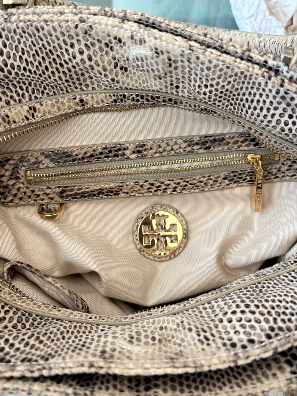 Tory Burch Python Embossed Leather Bag - Picture 13 of 17